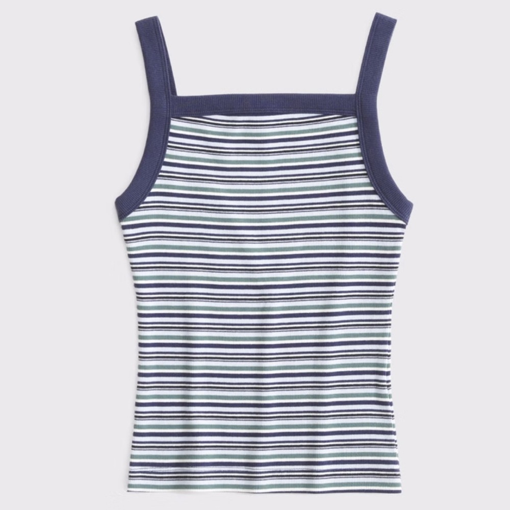 Striped Blue/Green/White Tank Top